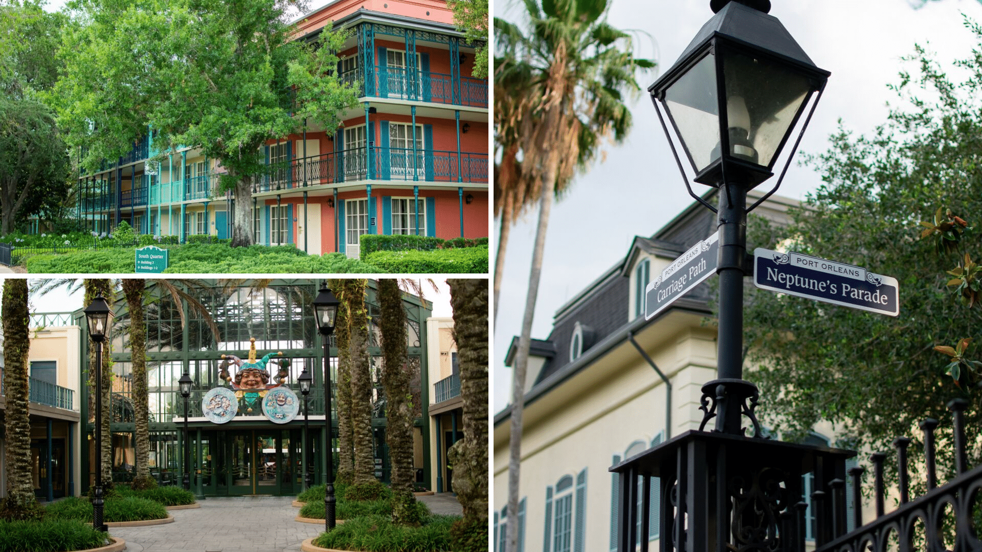 Outside of the Port Orleans French Quarter Resort at Walt Disney World