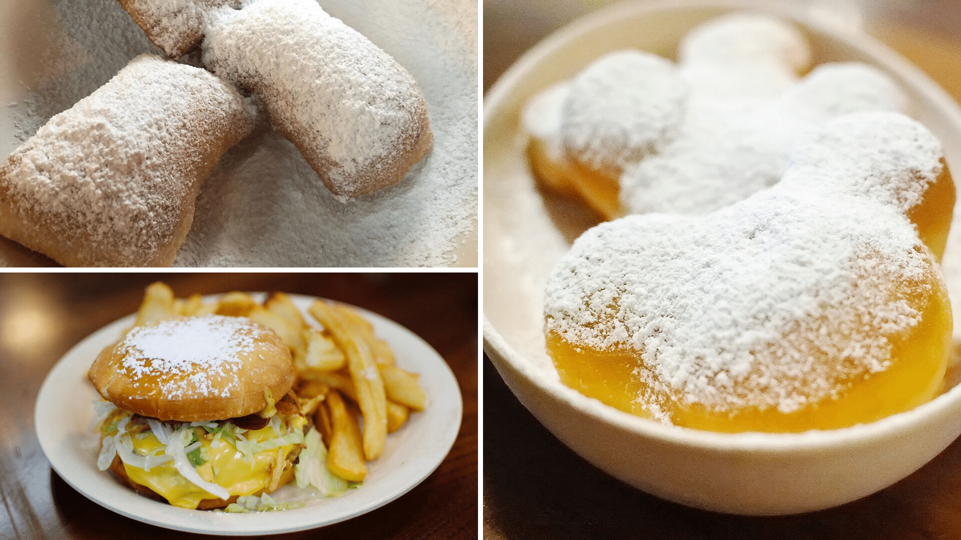 Beignets and a Beignet Burger at Port Orleans French Quarter Resort at Walt Disney World