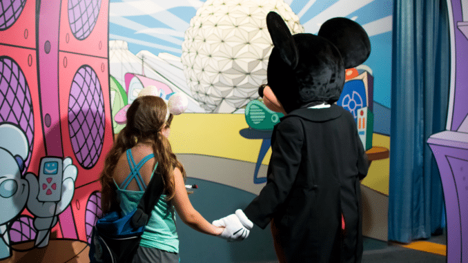 Meeting Mickey Mouse Epcot Walt Disney World