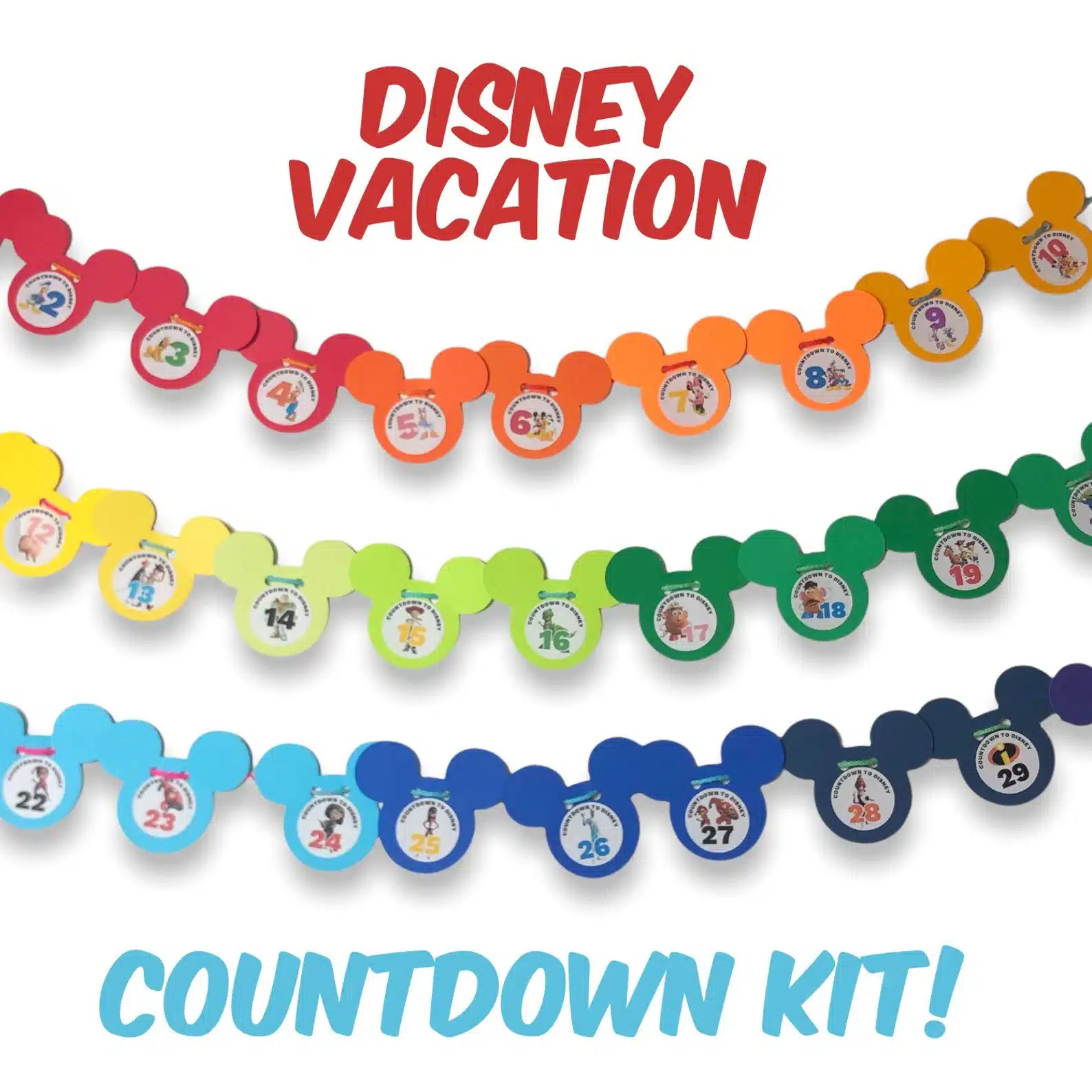 Disney Vacation Countdown Banner Chain Kit