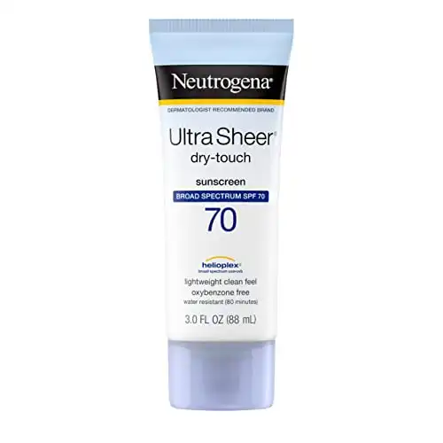 Neutrogena Ultra Sheer Dry-Touch Water Resistant and Non-Greasy Sunscreen Lotion with Broad Spectrum SPF 70