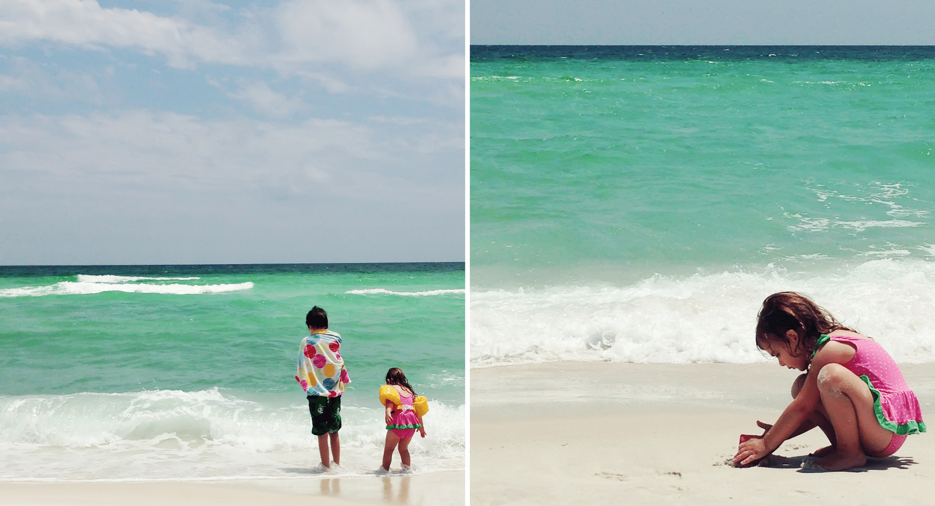 Children playing on the beach in Destin Florida