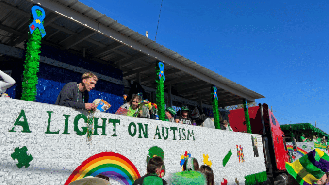 Float in St. Patrick's Day Parade in Metairie, Louisiana