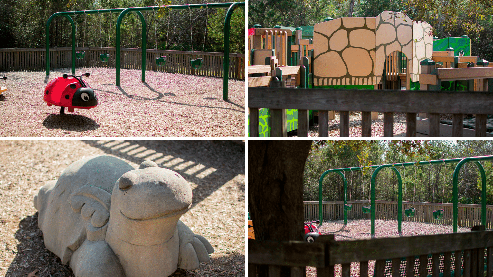 a group of images of the toddler area at Perdido Kids Park